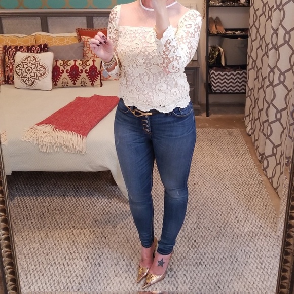 Endless Rose Tops - NWT Endless Rose Cream Lace Blouse